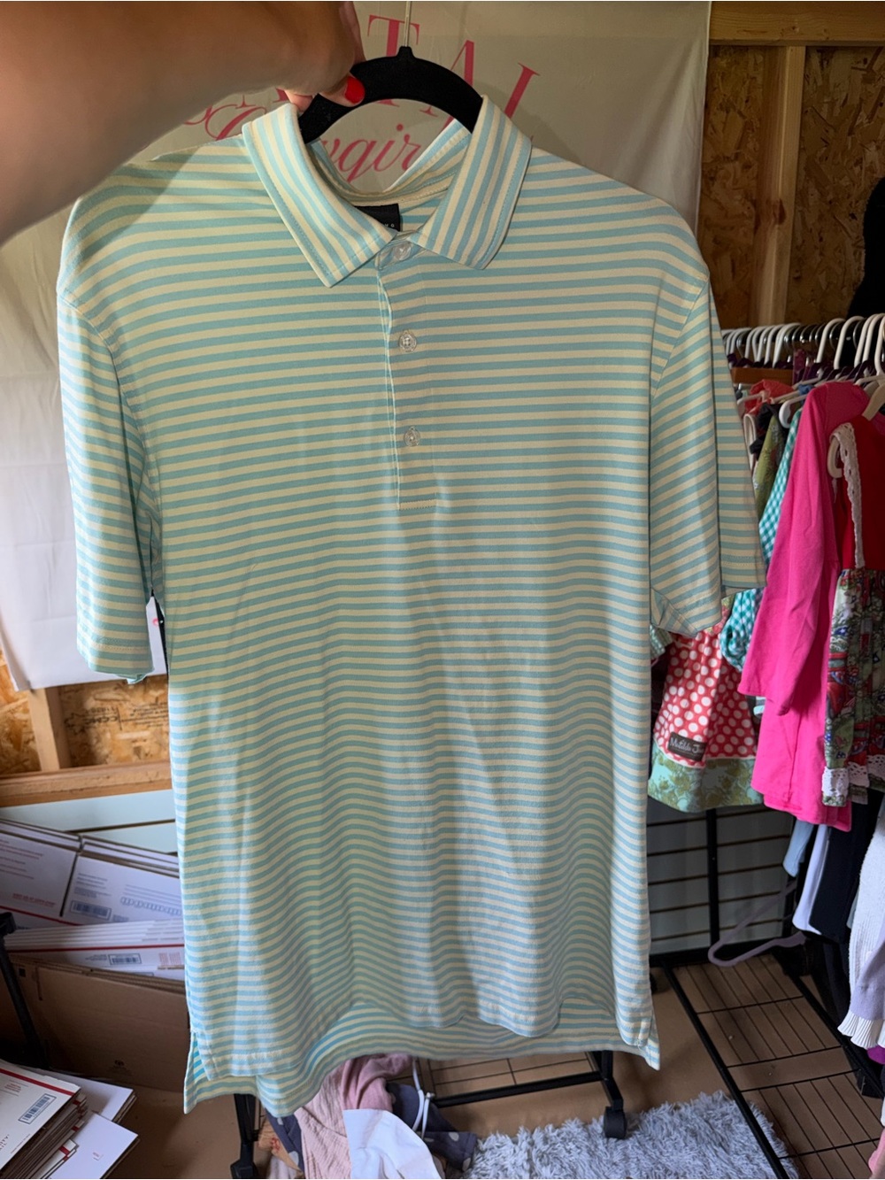 Dunning golf BUCKHAVEN VENTILATED STRIPE PERFORMANCE POLO
